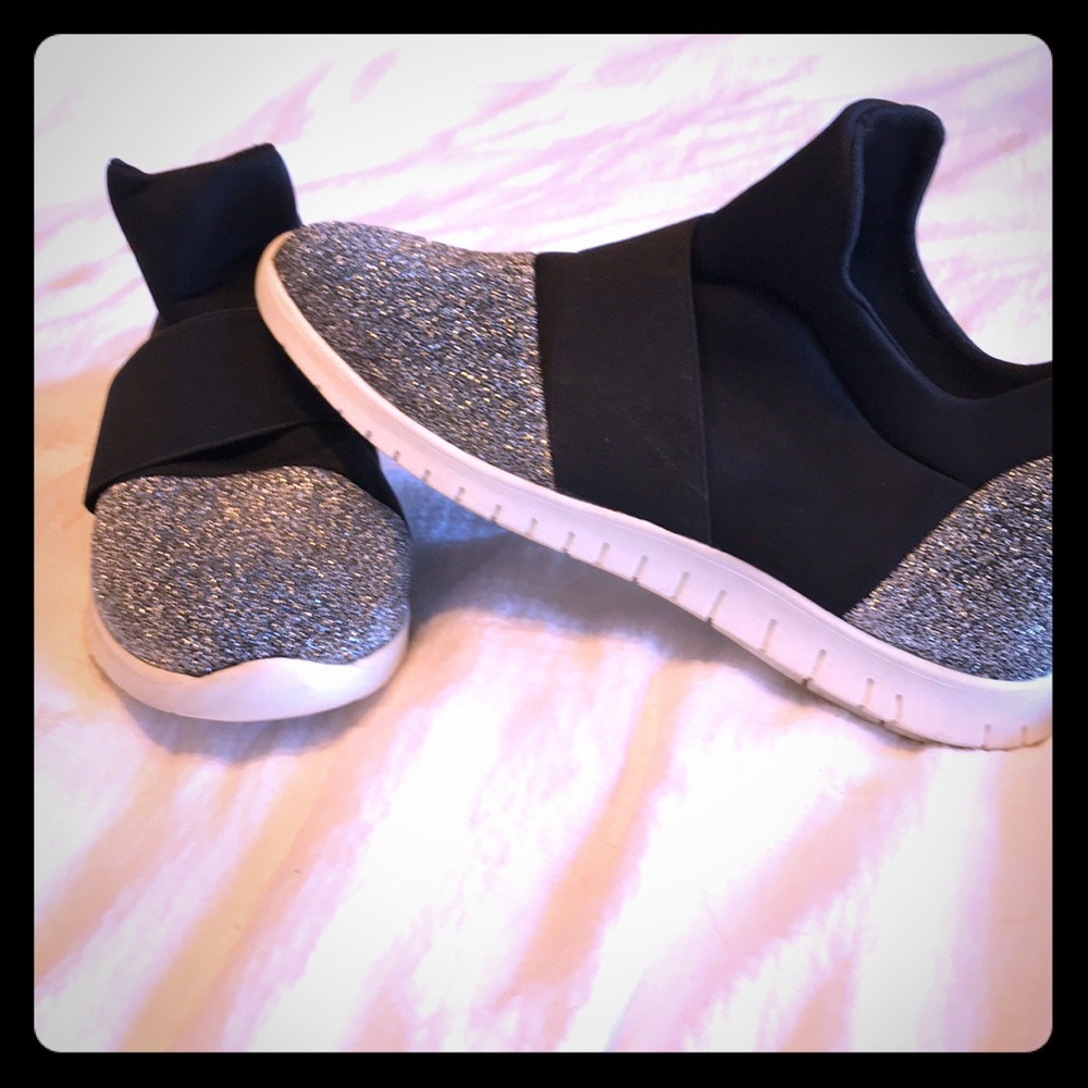 Women’s black and silver sneakers